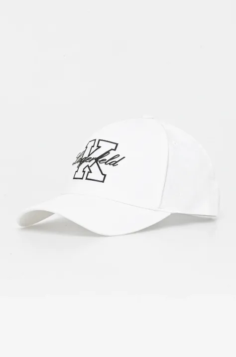 Karl Lagerfeld berretto da baseball colore bianco con applicazione 552123.805609