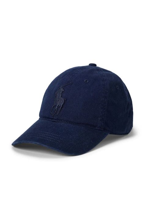 Polo Ralph Lauren czapka z daszkiem bawełniana kolor granatowy gładka 710957159