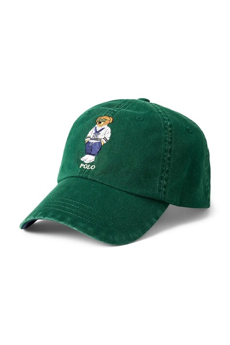 Bavlněná baseballová čepice Polo Ralph Lauren zelená barva, s aplikací, 710963778