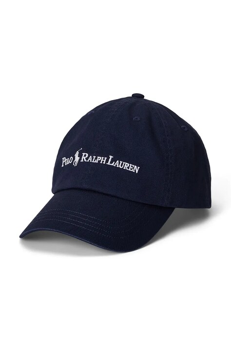 Polo Ralph Lauren czapka z daszkiem bawełniana Sport Cap kolor granatowy z aplikacją 710958055