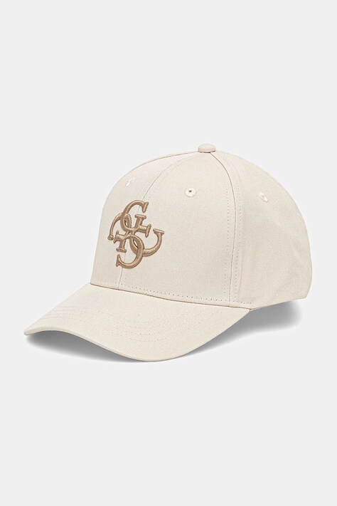 Guess șapcă de baseball din bumbac barbati, culoarea bej, cu imprimeu, M5GZ07 WO07T