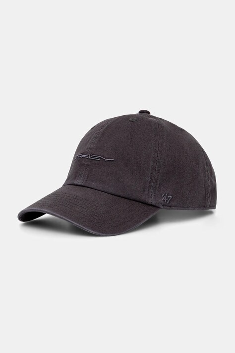 Oakley șapcă de baseball din bumbac culoarea gri, uni, FOS901221