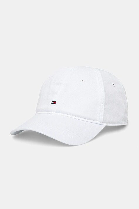 Tommy Hilfiger șapcă de baseball din bumbac culoarea alb, neted, AM0AM13159