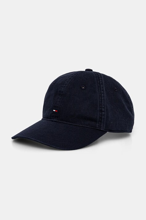 Tommy Hilfiger pamut baseball sapka sötétkék, sima, AM0AM13159