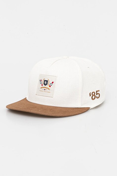 Bavlnená šiltovka Tommy Hilfiger béžová farba, s nášivkou, AM0AM13161