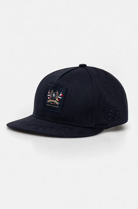 Tommy Hilfiger berretto da baseball in cotone colore blu navy con applicazione AM0AM13161