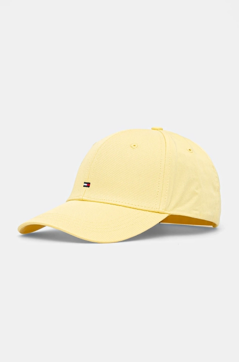 Tommy Hilfiger berretto da baseball in cotone colore giallo con applicazione AM0AM13531