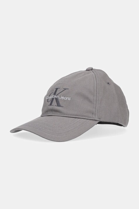 Calvin Klein Jeans czapka z daszkiem bawełniana kolor szary z aplikacją LV04G5004G