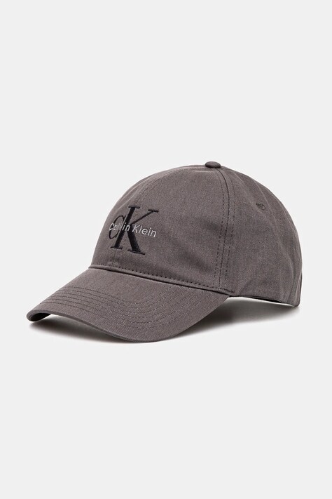 Calvin Klein Jeans șapcă de baseball din bumbac culoarea gri, cu imprimeu, LV04G5004G