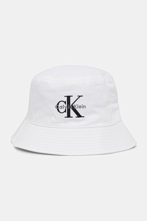 Calvin Klein Jeans bucket klobouk pánský bavlněný bílý LV04G5020G