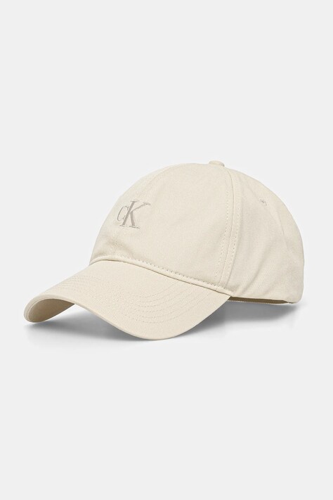 Бавовняна бейсболка Calvin Klein Jeans колір бежевий з аплікацією LV04G5002G