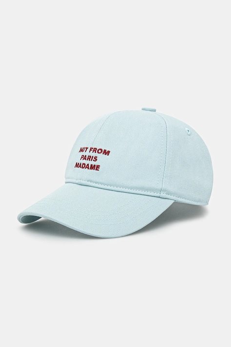 Bavlněná baseballová čepice Drôle de Monsieur La Casquette Slogan modrá barva, G-CP151-CO138-LBE