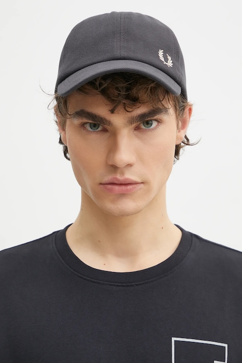 Fred Perry șapcă de baseball din bumbac culoarea negru, neted, HW6726.V56