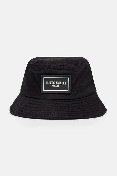 Just Cavalli palarie din bumbac culoarea negru, bumbac, 78QAZK20 ZG344