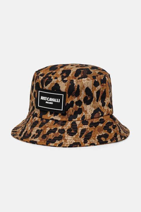 Bavlněný klobouk Just Cavalli hnědá barva, 78QAZK20 ZG345