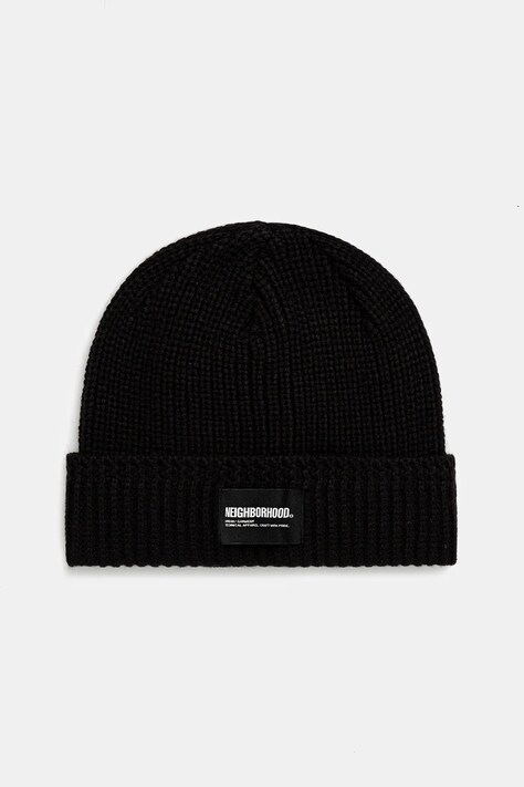 Σκουφί από μείγμα μαλλιού NEIGHBORHOOD Jp Beanie χρώμα: μαύρο, 242FUNH.HT01