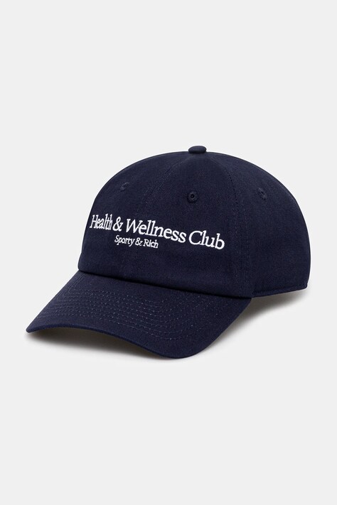 Хлопковая кепка Sporty & Rich H&W Crest цвет синий с аппликацией AC040612241BL106