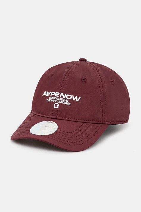 Шапка с козирка AAPE Now в бордо с изчистен дизайн AAPCPM5255XXO