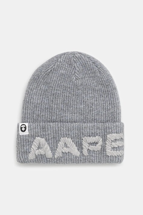 Kapa s dodatkom vune AAPE Main boja: siva, od debelog pletiva, AAPHTM5291XXN