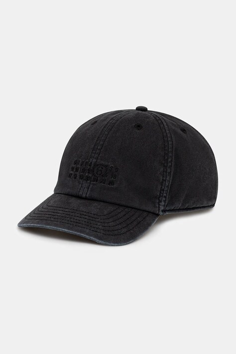 MM6 Maison Margiela șapcă de baseball din bumbac culoarea negru, neted, SH2TC0002
