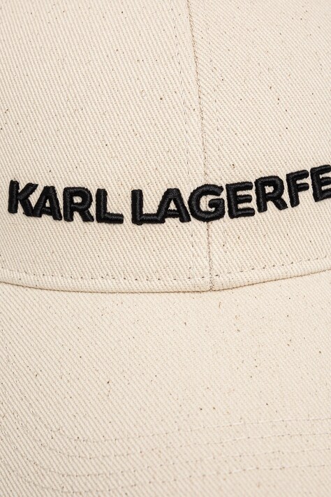 Бавовняна бейсболка Karl Lagerfeld K/ESSENTIAL — SS25-CAU00A, бежевий — фото 2
