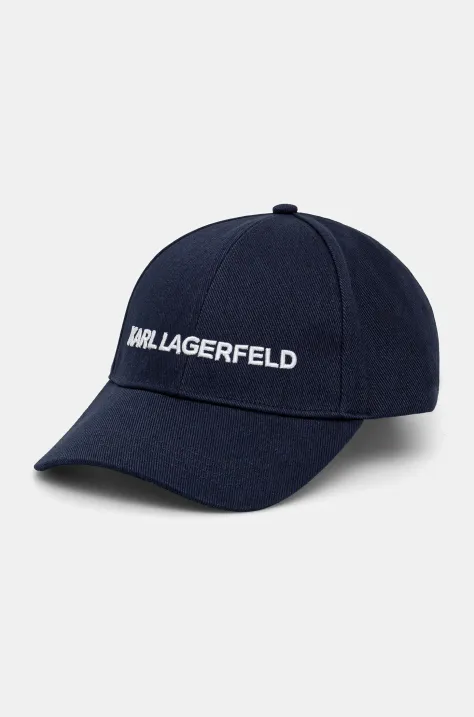 Karl Lagerfeld berretto da baseball in cotone colore blu navy con applicazione A1W33071