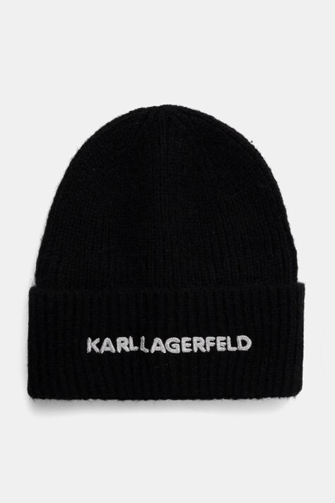 Čepice z vlněné směsi Karl Lagerfeld černá barva, A1W33156