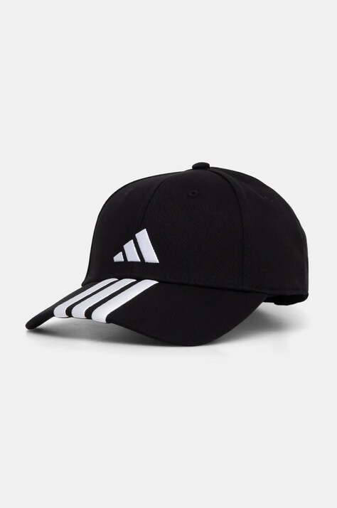 Хлопковая кепка adidas BBALL 3S CAP NL цвет чёрный с аппликацией JG1072