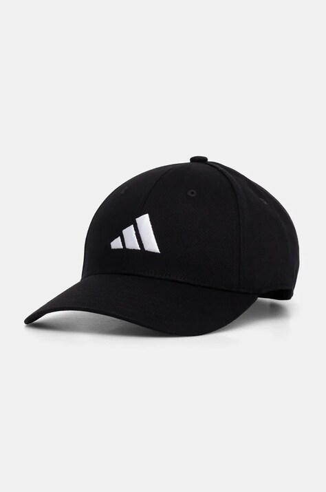 Памучна шапка с козирка adidas BB CAP COT NL в черно с апликация JG0998