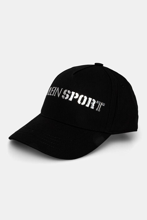 Pamučna kapa sa šiltom PLEIN SPORT boja: crna, s aplikacijom, SADA UAC0502 STE003N