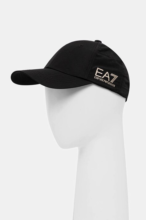 Кепка EA7 Emporio Armani колір чорний однотонна AF13286.7X000055