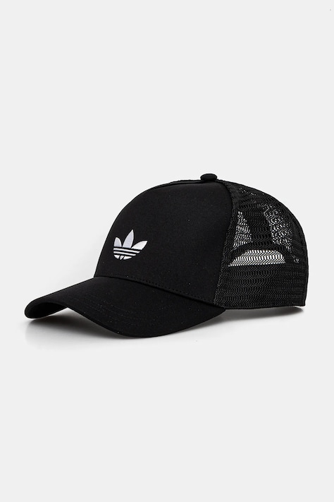 Kšiltovka adidas Originals CURVED TRUCKER černá barva, hladká, JC6038