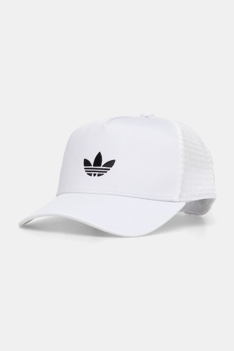 adidas Originals sapca CURVED TRUCKER culoarea alb, cu imprimeu, JC6039