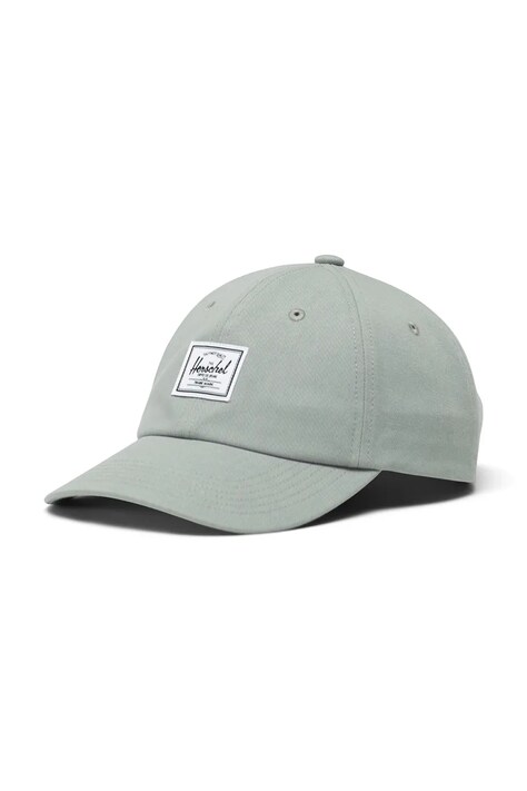 Herschel șapcă de baseball din bumbac culoarea verde, neted, 50554-01898-OS