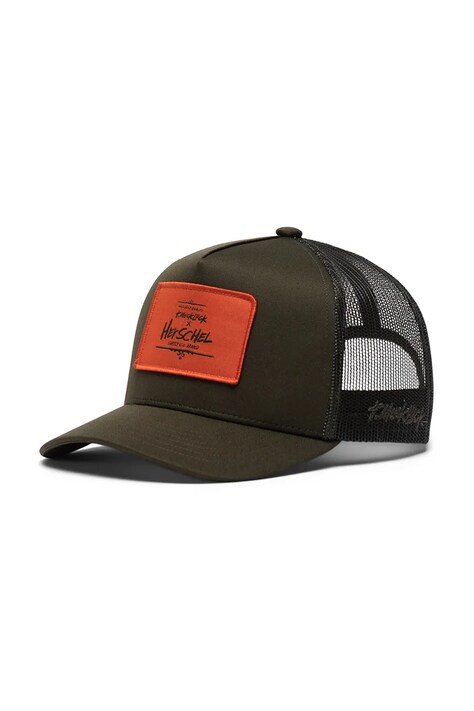 Herschel sapca culoarea verde, cu imprimeu, 50547-01572-OS