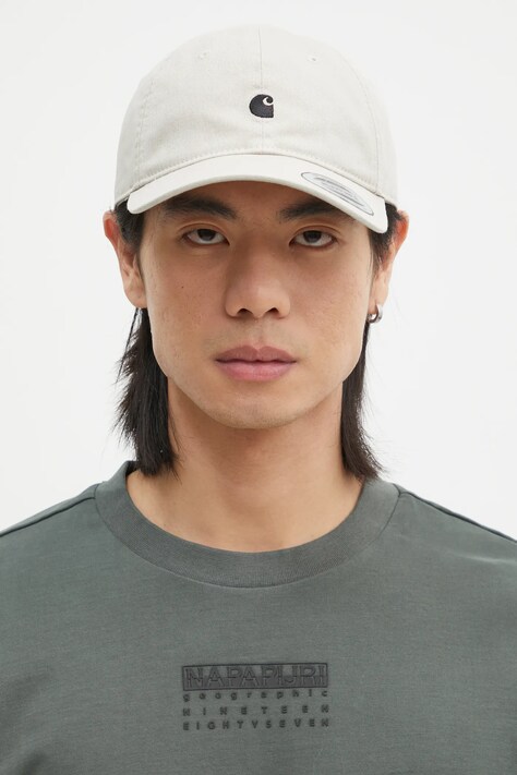 Бавовняна бейсболка Carhartt WIP Madison Logo Cap колір бежевий з аплікацією I023750.2NQXX