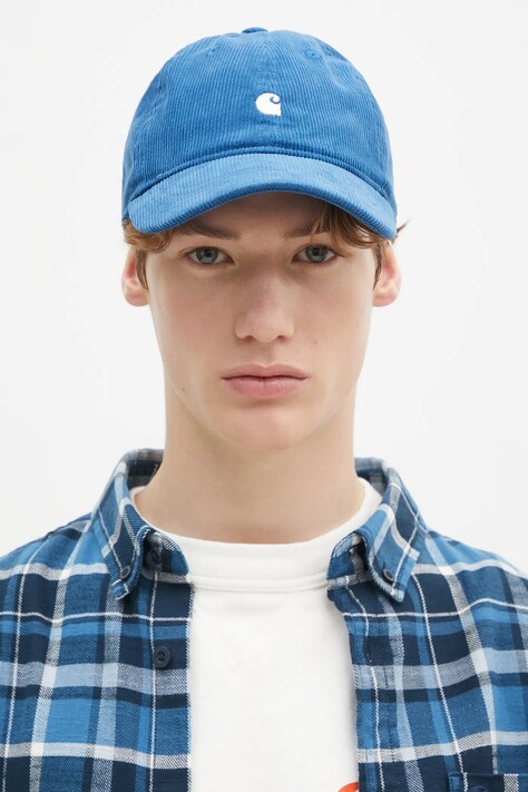 Kapa sa šiltom Carhartt WIP Harlem Cap boja: tamno plava, bez uzorka, I028955.2OWXX