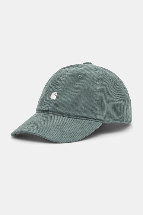 Шапка с козирка Carhartt WIP Harlem Cap в зелено с изчистен дизайн I028955.2OXXX