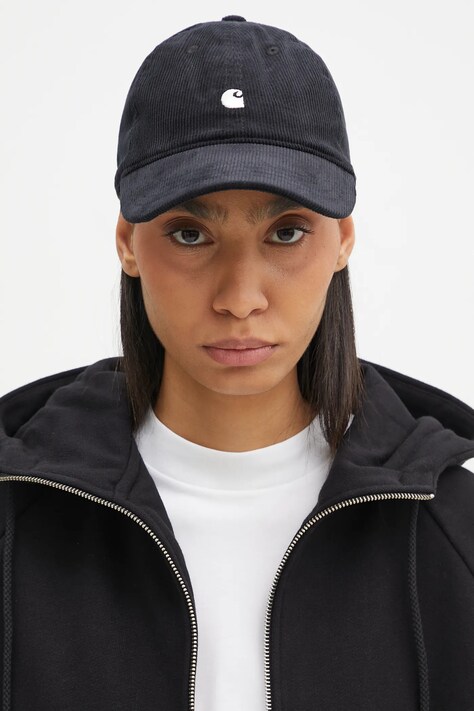 Bavlněná baseballová čepice Carhartt WIP Harlem Cap černá barva, I028955.K02XX