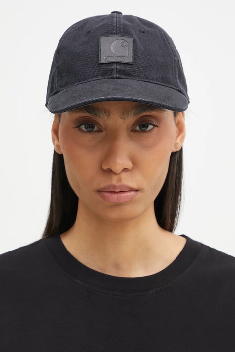 Bavlněná baseballová čepice Carhartt WIP Canvas Cap černá barva, s aplikací, I034347.2NJXX