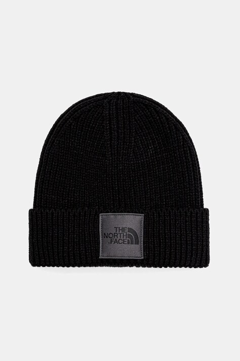 Čiapka The North Face TNF Logo Box Cuffed Beanie čierna farba, z tenkej pleteniny, NF0A3FJXB9I1