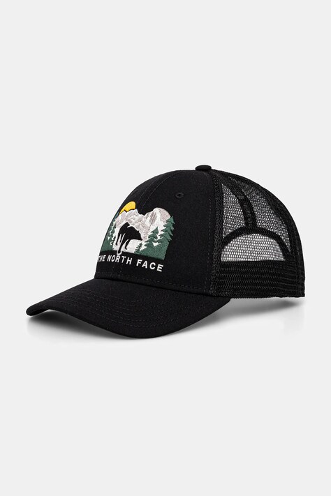 The North Face sapca Embroidered Mudder Trucker culoarea negru, cu imprimeu, NF0A7WH396O1