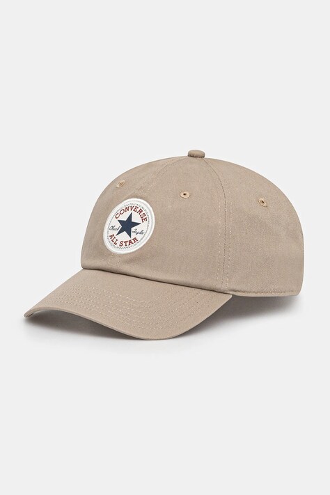 Bavlněná baseballová čepice Converse béžová barva, s aplikací, 10027421-A19