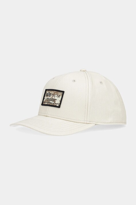 Bavlněná baseballová čepice Alpha Industries Crew Camo Cap béžová barva, s aplikací, 156903
