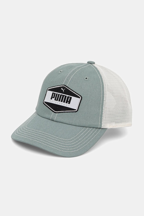 Puma czapka z daszkiem kolor zielony z aplikacją 25976