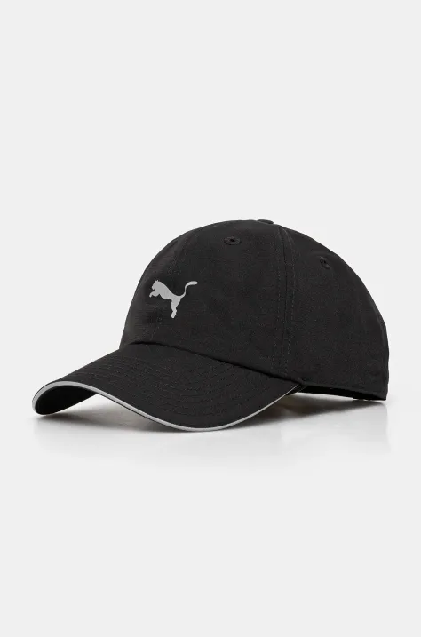 Puma czapka z daszkiem kolor czarny gładka 26169