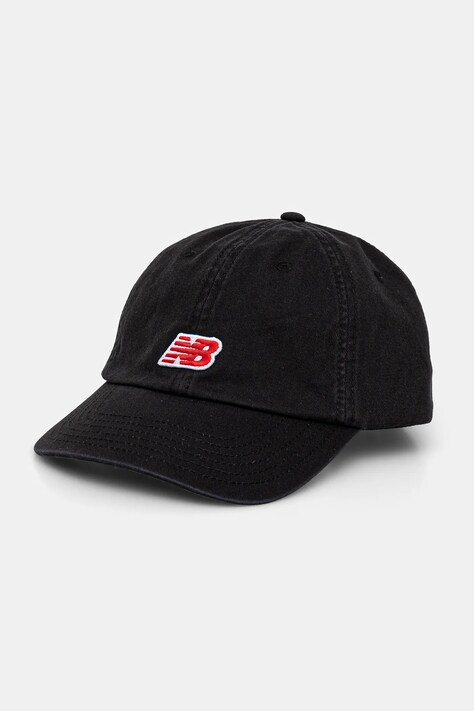 New Balance șapcă de baseball din bumbac culoarea negru, cu imprimeu, LAH51013BK