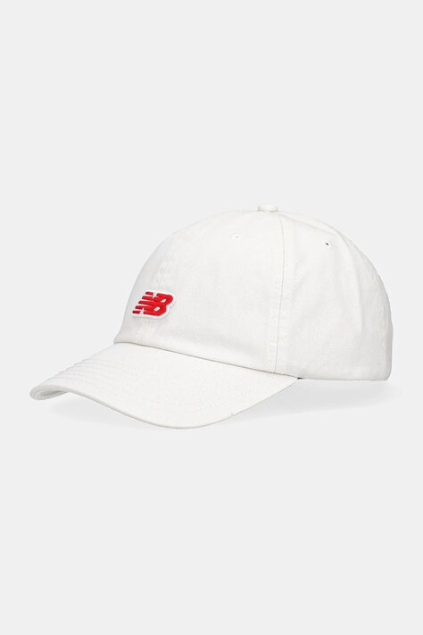 New Balance șapcă de baseball din bumbac culoarea alb, cu imprimeu, LAH51013SST