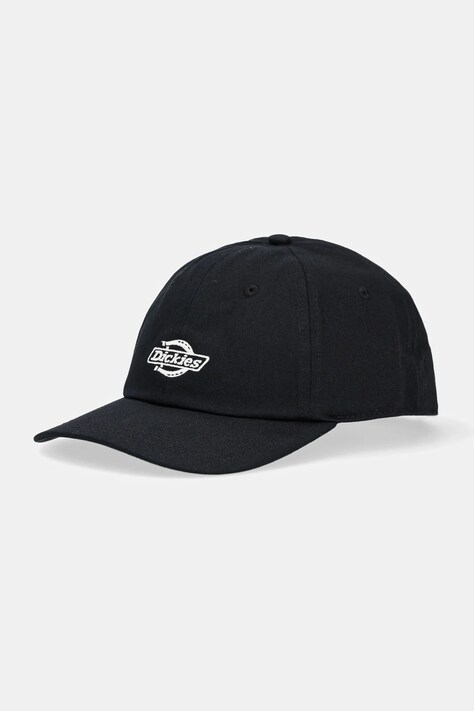 Хлопковая кепка Dickies цвет чёрный с аппликацией DK0A4Z6NBLK1