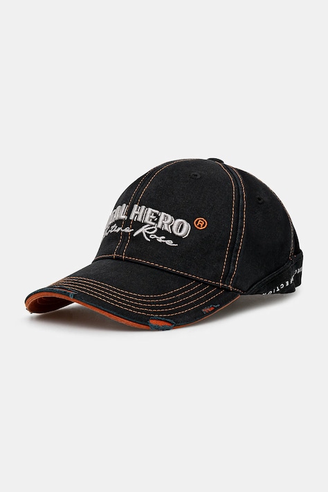 Martine Rose cotton baseball cap Roll Back black color with an application 1168WP13014